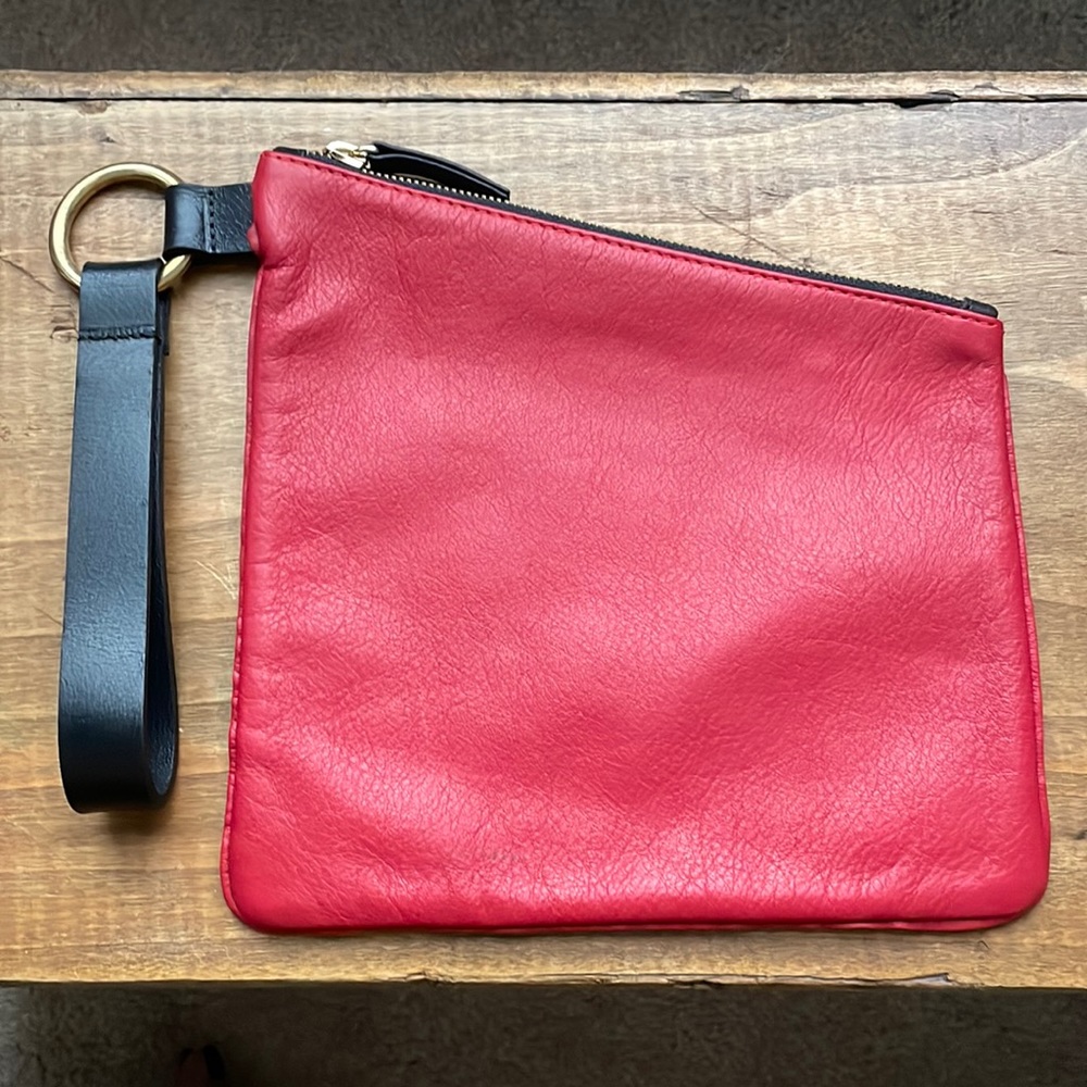 Otaat Red Leather Wristlet